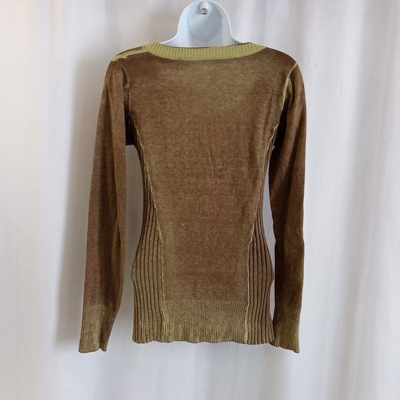 Daytrip Top women's Size Small Brown  V-Neck Long Sleeve * - Picture 3 of 12